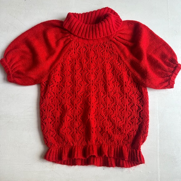 For Love and Lemons Francois Puff Sleeve Pointelle sweater - Picture 2 of 8